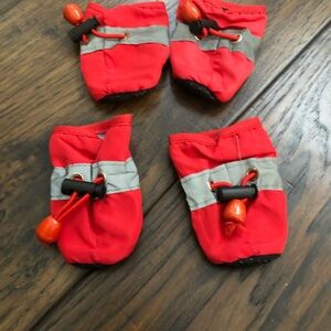 Red and Gray Dog Booties